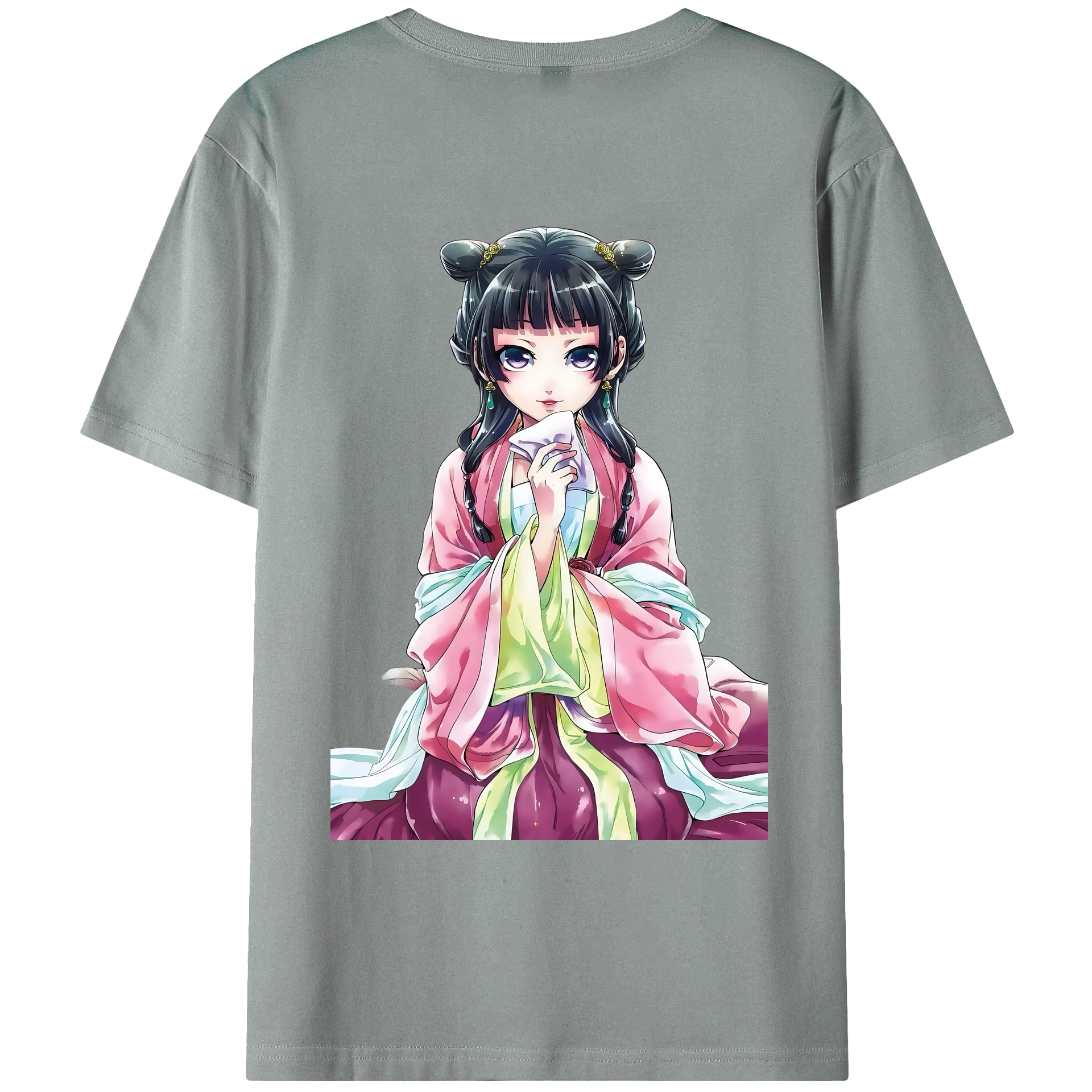 （画像用） 薬屋のひとりごと The Apothecary Diaries 綿100％ メンズ半袖Tシャツ（バックプリント） 通気性